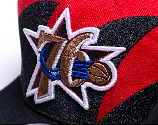 Kšiltovka Mitchell & Ness Sharktooth Snapback HWC Philadelphia 76ers Black / Red