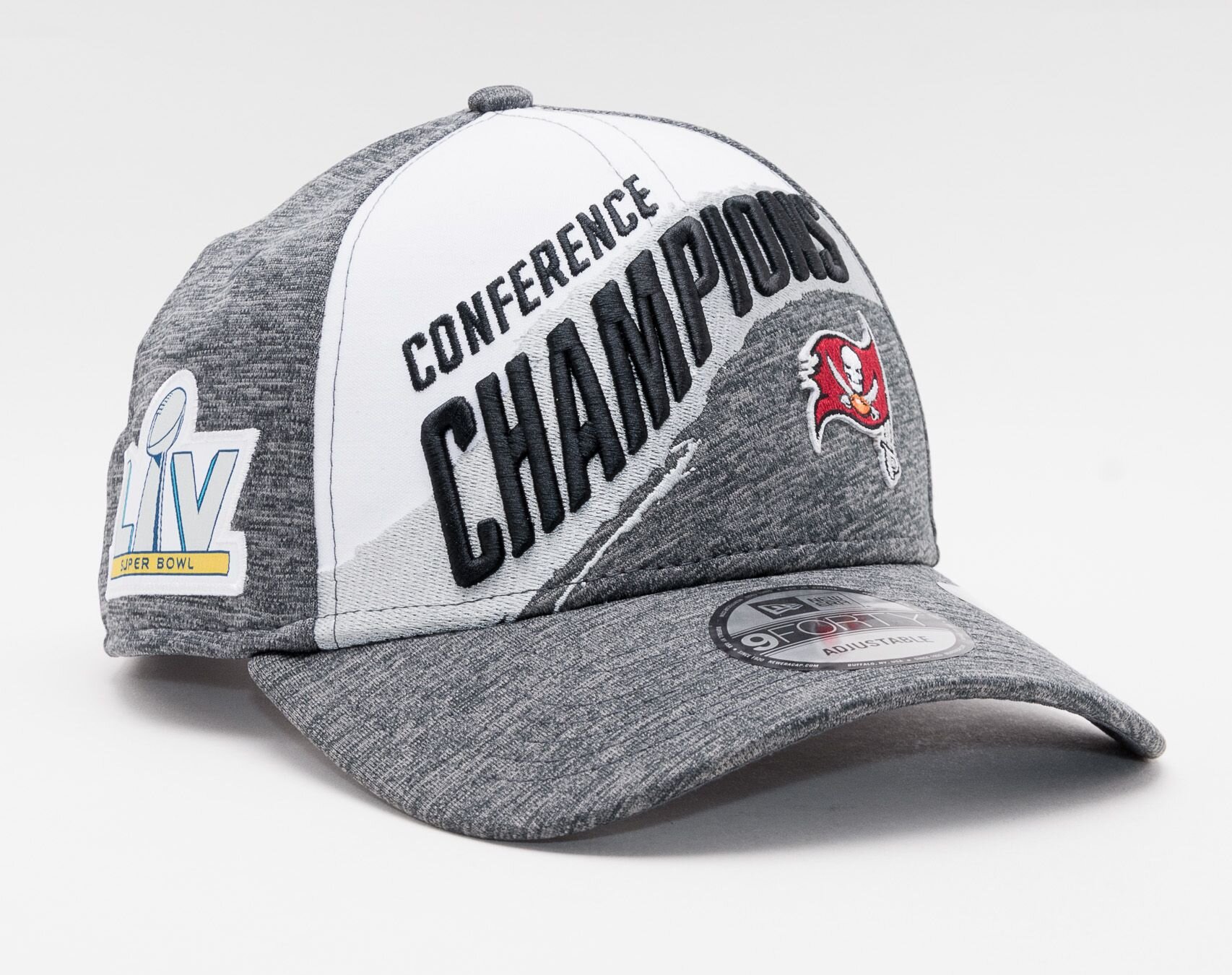 New Era Tampa Bay Buccaneers 2020 Conference Champions Locker Room 9FORTY Snapback Hat, Grey