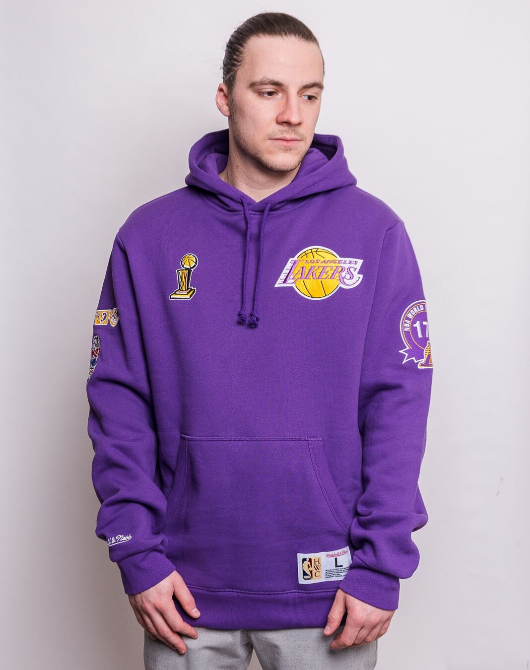 Mitchell & Ness Los Angeles Lakers Champion City Hoodie Sweatshirt  Purple NEW