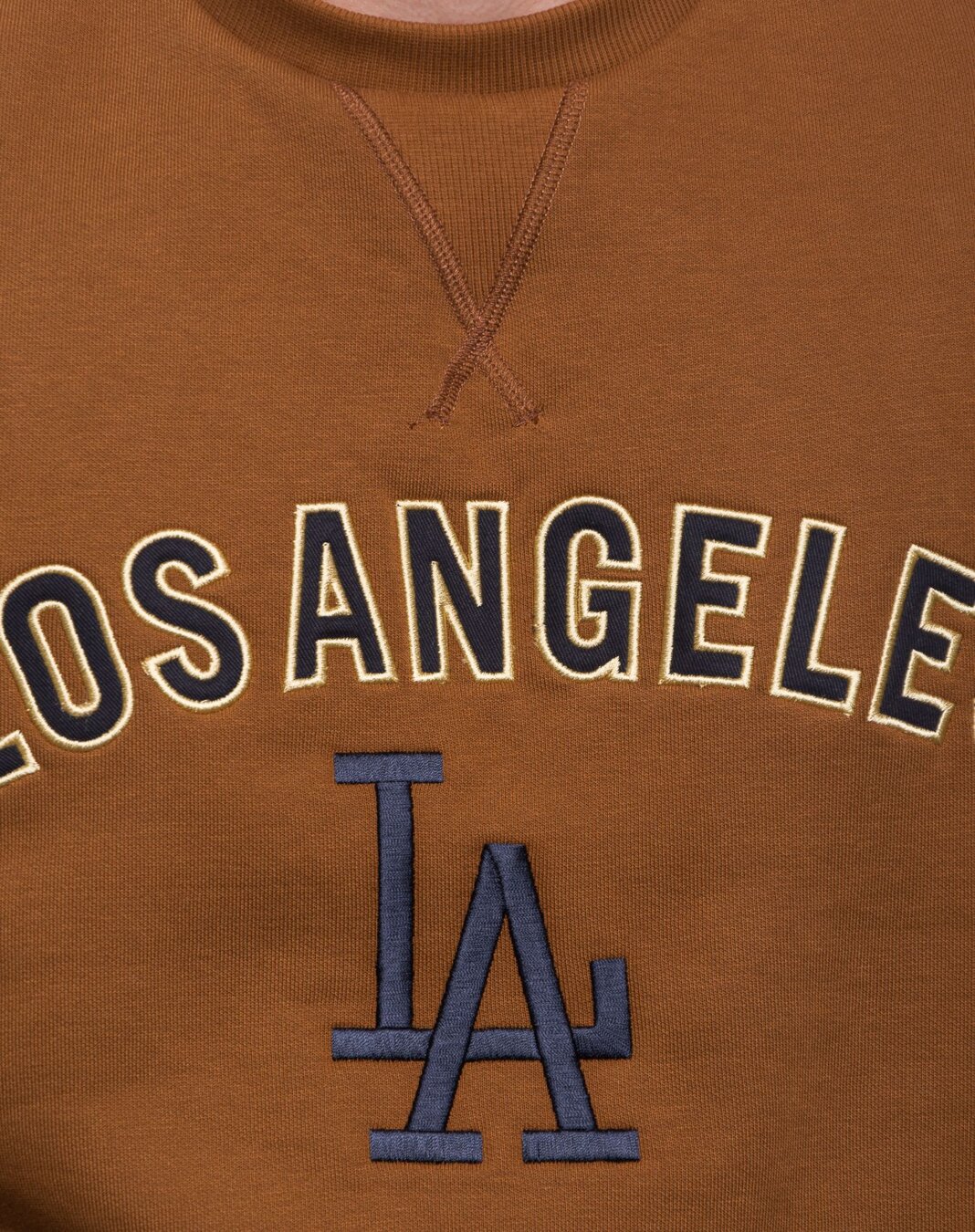 sweatshirt New Era League Essentials OS Crew MLB Los Angeles Dodgers -  Toasted Peanut/Navy 
