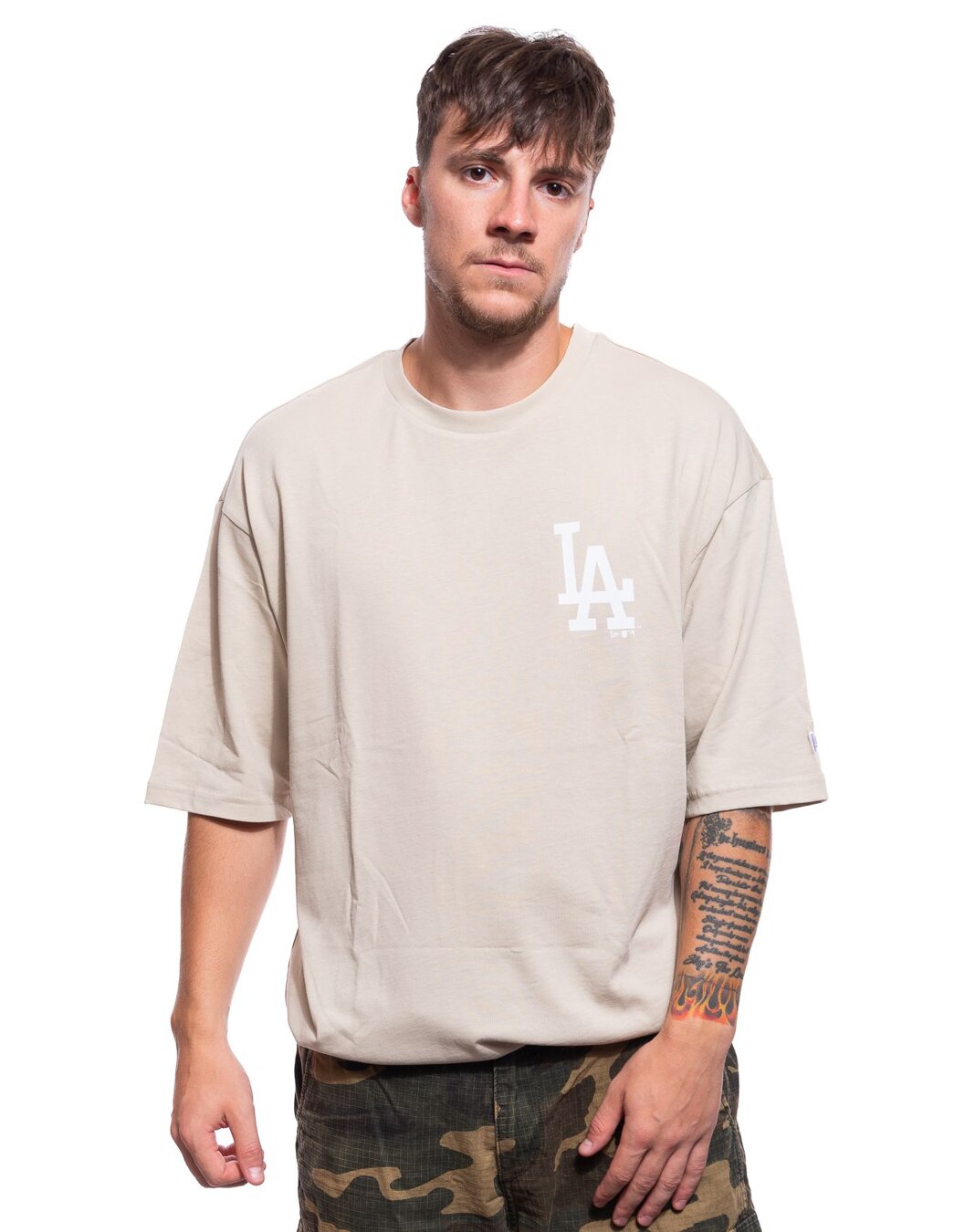 LA Dodgers MLB Fish Graphic Oversized Stone T-Shirt