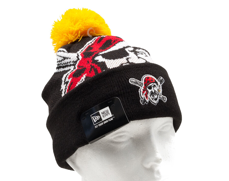 New Era MLB Pittsburgh Pirates Beanie Black Gold Woven Biggie Knit Hat