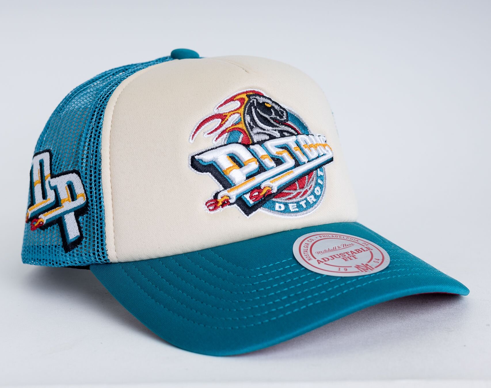 Detroit Pistons Off White Trucker Hat