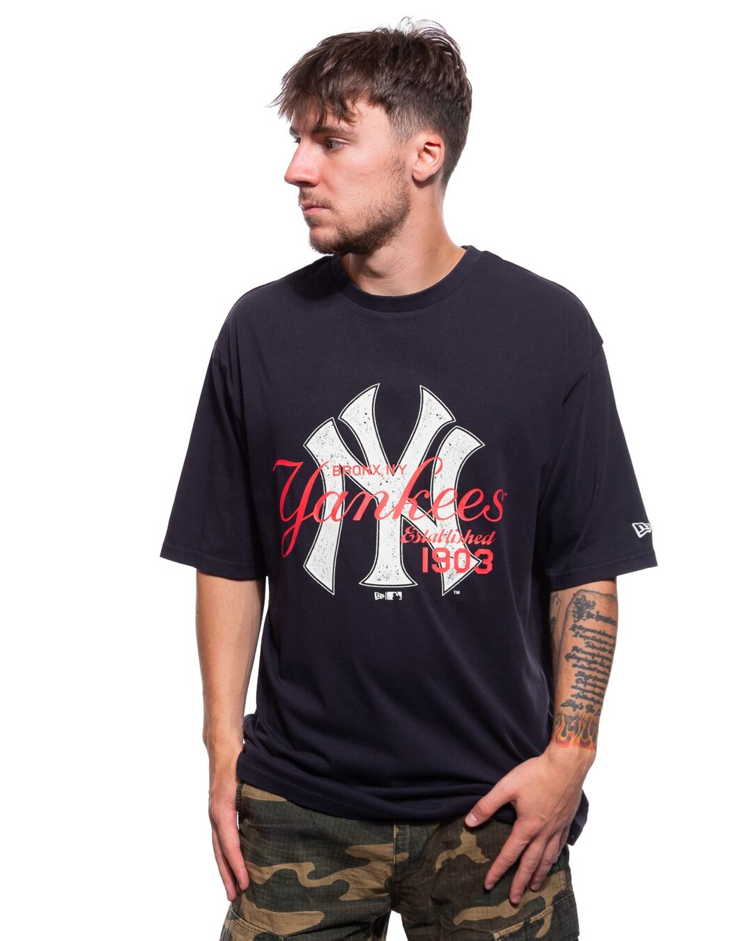 New York Yankees MLB Lifestyle Oversized Navy T-Shirt