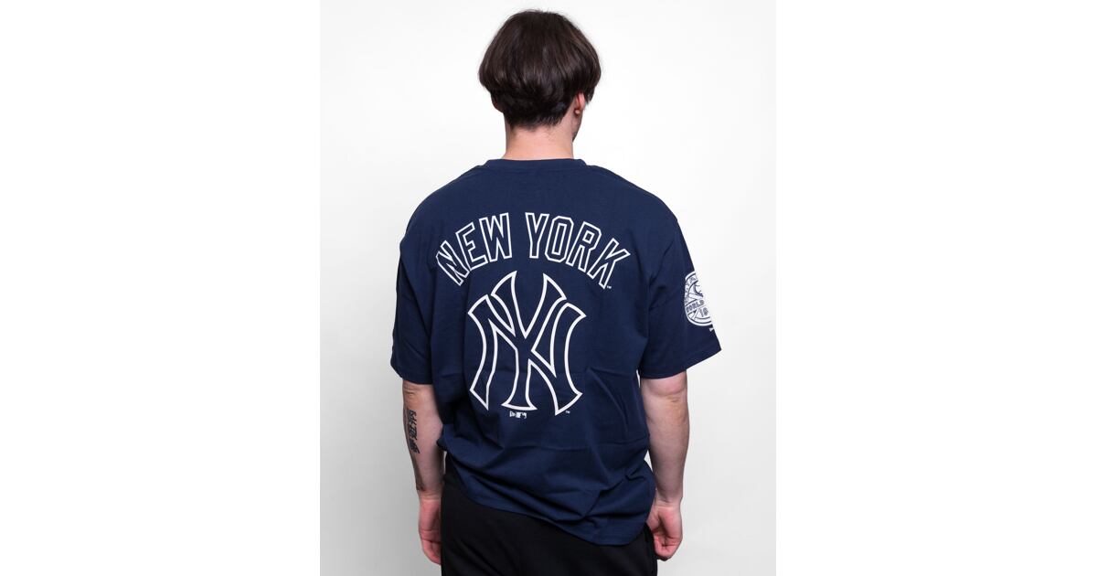 Triko New Era Heritage Back Print Oversized Tee New York Yankees Oceanside  Blue / Off White - Snapbacks