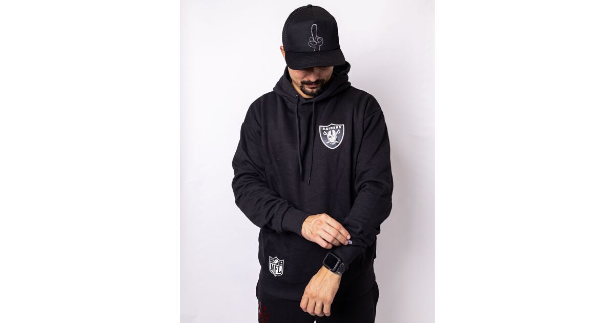 Sweatshirt / Hoodie New Era Nfl Half Logo Oversized Hoody Las Vegas Raiders  Černá (60284626) – Queens 