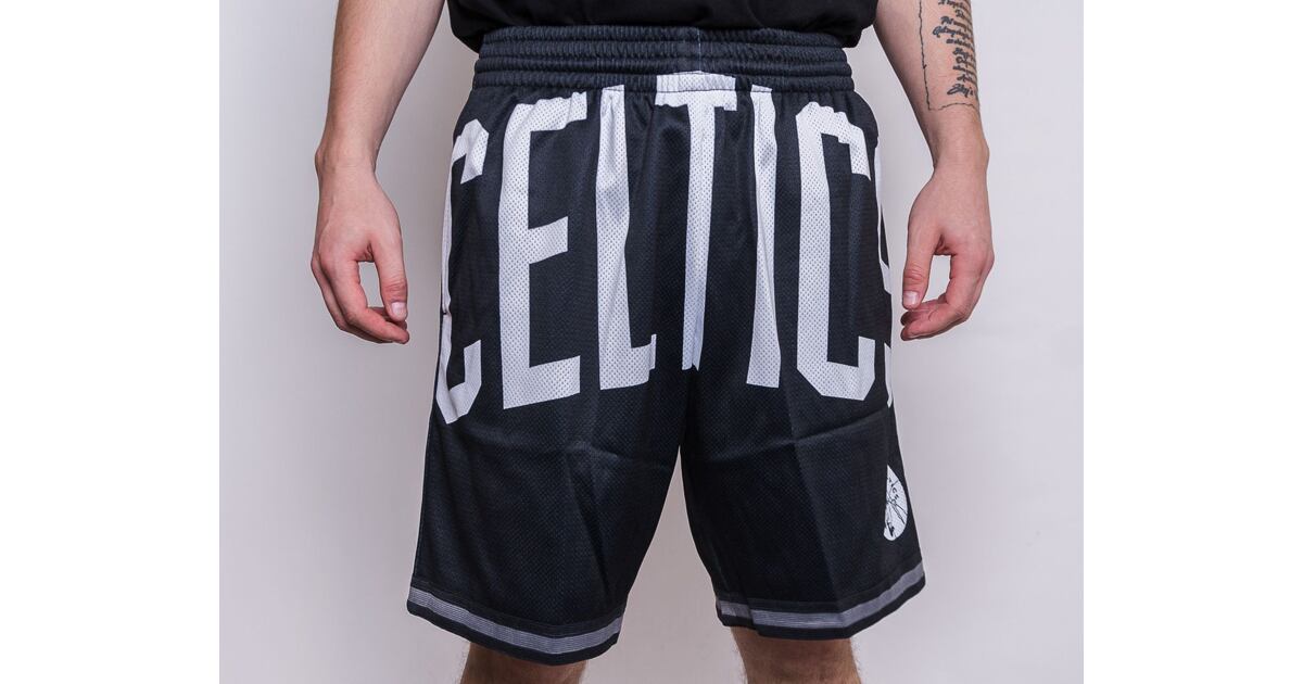Boston Celtics Mitchell & Ness Big Face 3.0 Fashion Shorts - Black