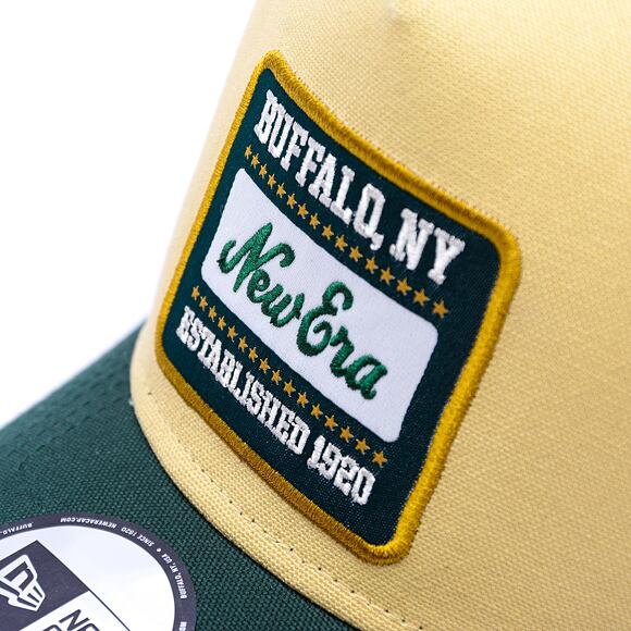 Kšiltovka New Era - Patch Canvas 9FORTY Trucker - Vegas Gold / Dark Green