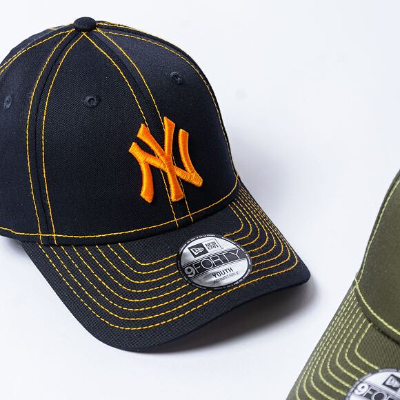 Dětská Kšiltovka New Era - 9FORTY Contrast Stitch - NY Yankees - Navy / Orange