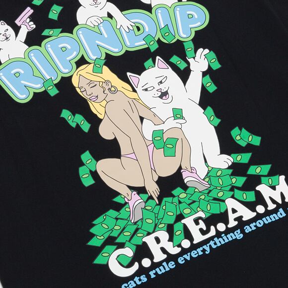 Triko Rip N Dip - Club Cream Tee - Black