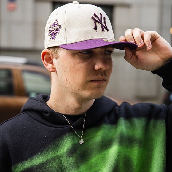 Kšiltovka New Era - 59FIFTY Low Profile "Late Fall Vibes" - NY Yankees - Cream / Purple