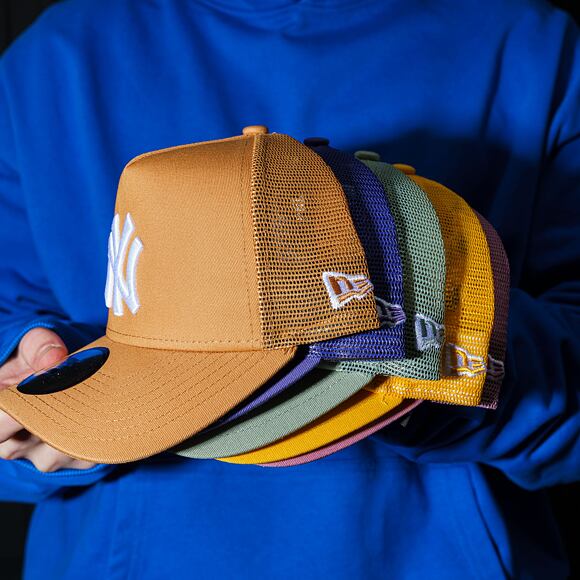 Kšiltovka New Era - MLB Essential 9FORTY Trucker - LA Dodgers - Grilled Yellow / Blue