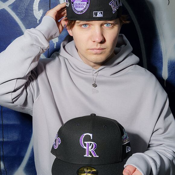 Kšiltovka New Era - MLB Image Drop - All Over Print 59FIFTY - Colorado Rockies - Black