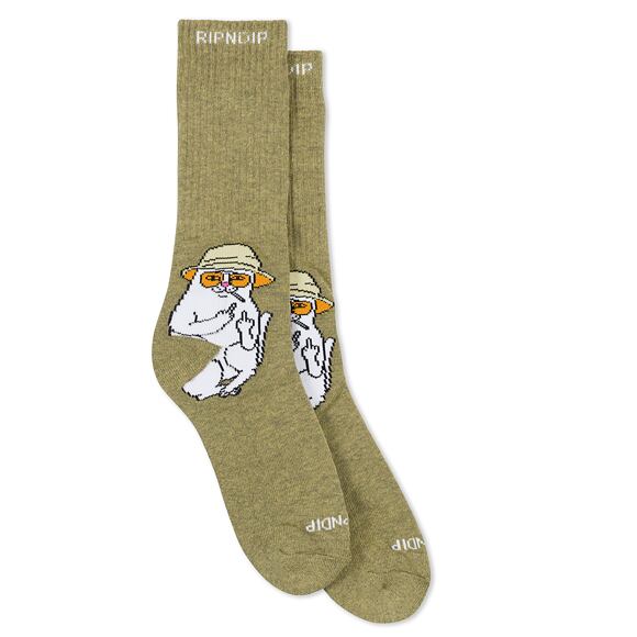 Ponožky Rip N Dip - Nermal S Thompson Socks - Heather Olive