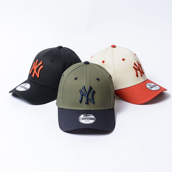 Dětská Kšiltovka New Era - 9FORTY Contrast - NY Yankees - New Olive / Navy