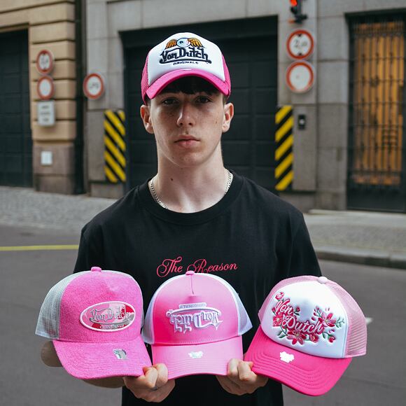 Kšiltovka Von Dutch Trucker Baker - Foam - White/Pink