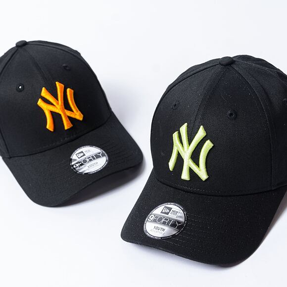 Dětská Kšiltovka New Era - 9FORTY League Essential - NY Yankees - Black / Neon Yellow