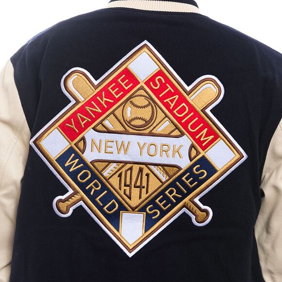 Bunda New Era - Patch Varsity Jacket - NY Yankees - Navy / Cream