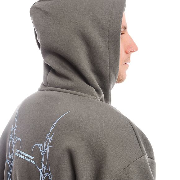 Mikina Karl Kani Small Signature Tribal OS Full Zip Hoodie anthracite