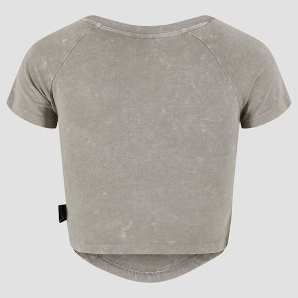 Dámské Triko Karl Kani - Woven Signature Washed Gathering Crop Tee - light grey