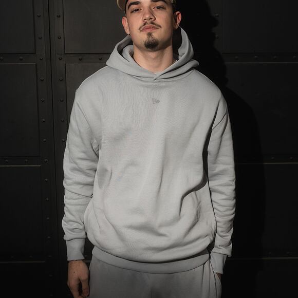 Mikina New Era - Tech Flag Oversized Hoodie - Dolphin Grey