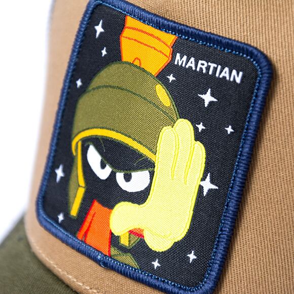 Kšiltovka Capslab Looney Tunes Trucker - Marvin the Martian - Brown / Grey / Green