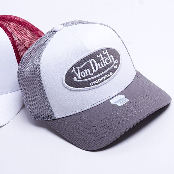 Kšiltovka Von Dutch Boston Trucker Cotton Twill WHITE/GREY