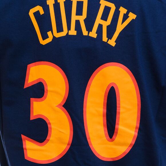 Triko Mitchell & Ness Name & Number tee Golden State Warriors Stephen Curry Navy