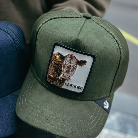 Kšiltovka Goorin Trucker - The Suede Cow - Mos