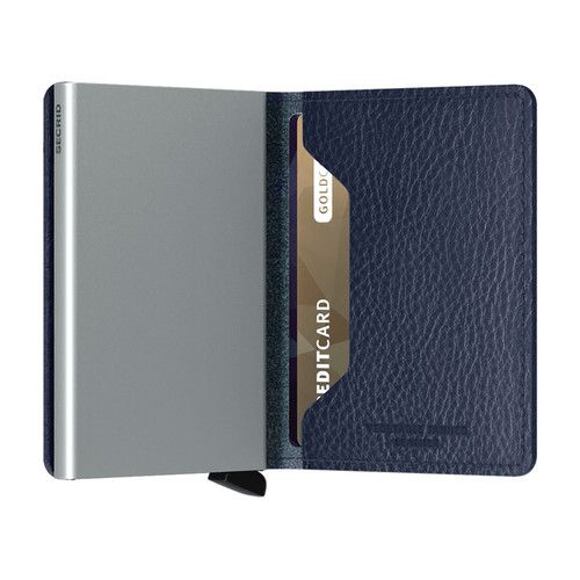 Peněženka Secrid Slimwallet Vegetable Tanned Navy-Silver