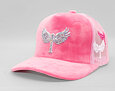 Kšiltovka Reflection Luxury Velvet Rhinostones Pink / White