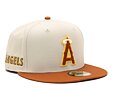 Kšiltovka New Era 59FIFTY MLB Boucle Anaheim Angels Stone / Caramel Brown / Pineapple