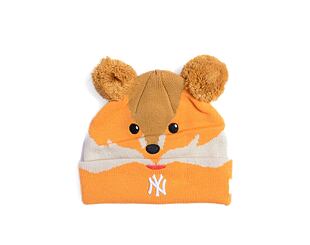 Dětský kulich New Era - Medium Knit Animal Pom Beanie - NY Yankees - Rust