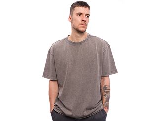 Triko Brandit Acid Washed Heavy Oversized Tee Asphalt