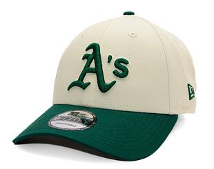 Kšiltovka New Era - MLB Color Block 9FORTY - Oakland Athletics - Cream / Dark Green