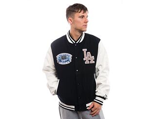 Bunda New Era - Patch Varsity Jacket - LA Dodgers - Black / White