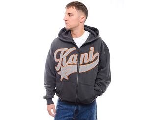 Mikina Karl Kani Star Logo OS Full Zip Hoodie anthracite/light grey