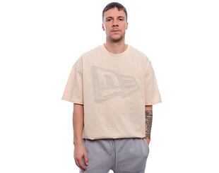 Triko New Era - Tech Flag Oversized Tee - Cream / Grey