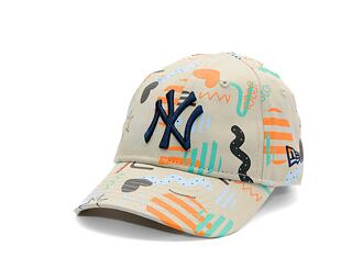 Dětská Kšiltovka New Era - MLB Kids Print 9FORTY - NY Yankees - Stone / Navy