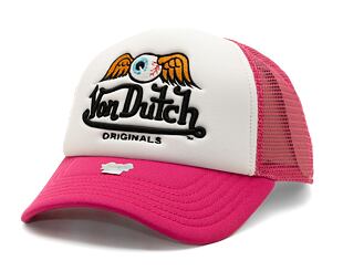 Kšiltovka Von Dutch Trucker Baker - Foam - White/Pink