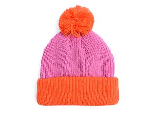 Dámský kulich New Era - Medium Knit Block Pom Beanie - Pastel Pink / Orange