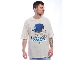 Triko New Era - MLB Script Graphic Tee - LA Dodgers - Off White