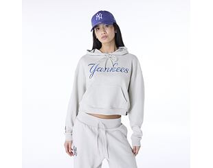 Dámská Mikina New Era - MLB Graphic Crop Hoodie - NY Yankees - Stone