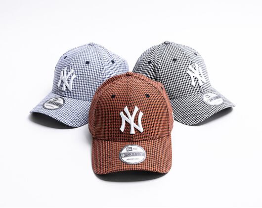 Kšiltovka New Era 9FORTY MLB Mens Houndstooth New York Yankees Brown