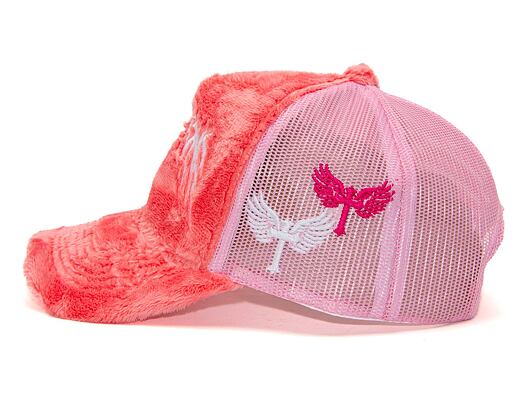 Kšiltovka Reflection Luxury Fuzzy Trucker - Coral Pink / White