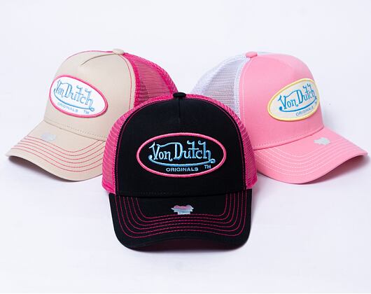 Kšiltovka Von Dutch Trucker Boston - Black/Pink