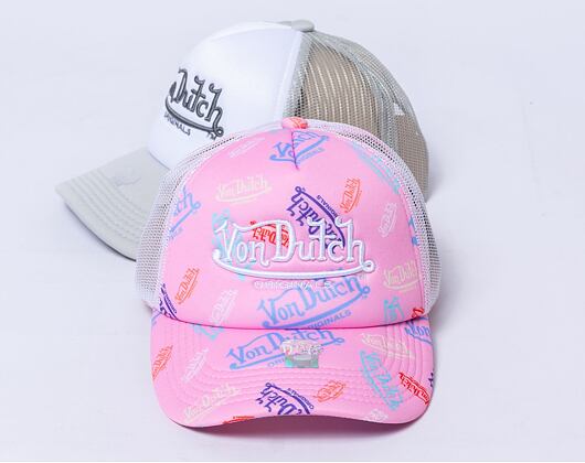 Kšiltovka Von Dutch Atlanta Foam Trucker - Logo Aop/White