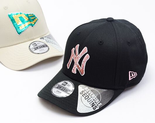 Dětská Kšiltovka New Era - 9FORTY Kids MLB Sequin - NY Yankees - Black / Pink