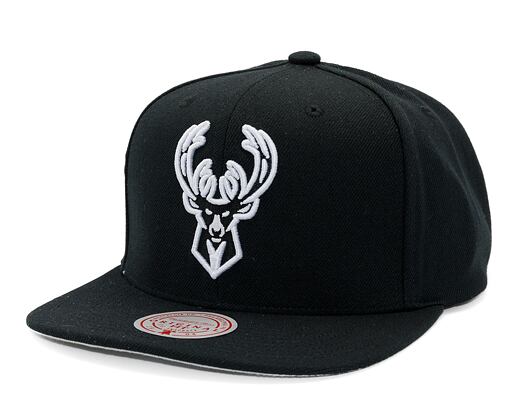 Kšiltovka Mitchell & Ness - Evergreen Black/White Snapback - Milwaukee Bucks - Black