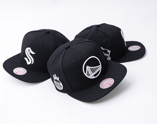 Kšiltovka Mitchell & Ness - Evergreen Black/White Snapback - Golden State Warriors - Black